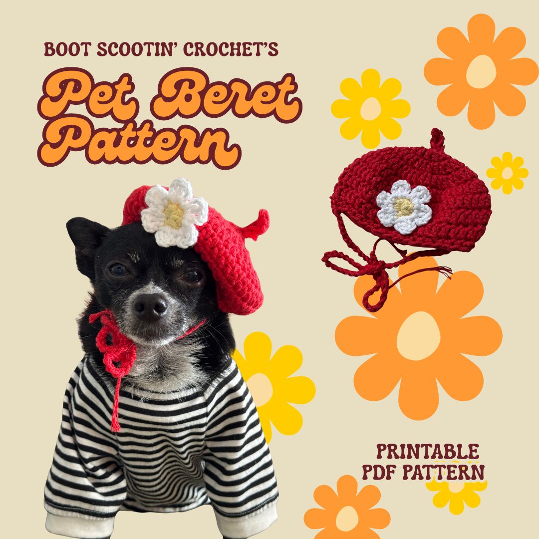 crochet pet beret pattern